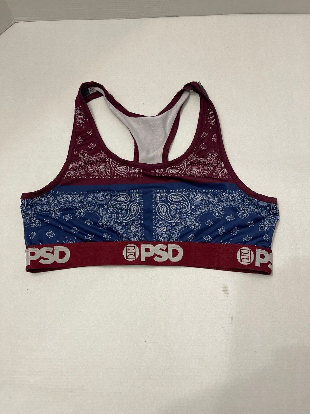 PSD Sports Bra Size XL Deep Red/ Blue
